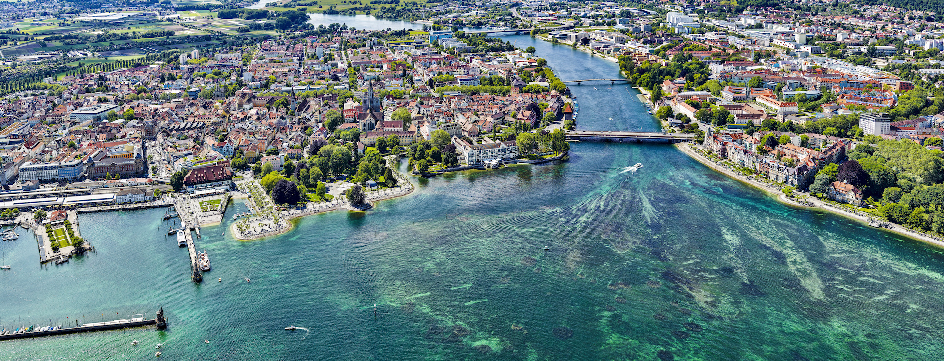 Konstanz am Bodensee aus der Vogelperspektive