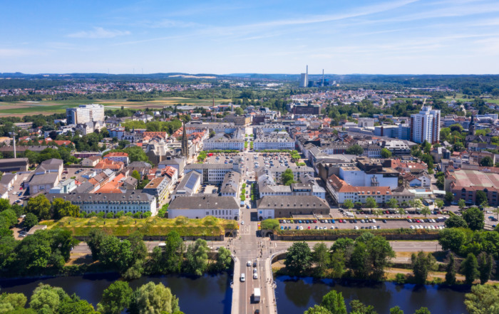 Luftbild der Stadt Saarlouis im Saarland