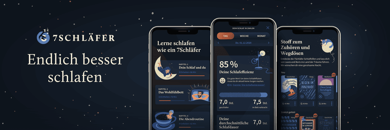 Übersicht der Siebenschläfer-App: Endlich besser schlafen.