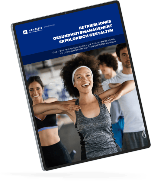 Ein Blick auf die erste Seite des BGM Ratgebers: Betriebliches Gesundheitsmanagement erfolgreich gestalten.