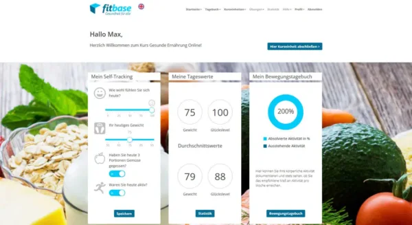ernaehrung-plattform Screenshot von der fitbase Ernährungs-Plattform