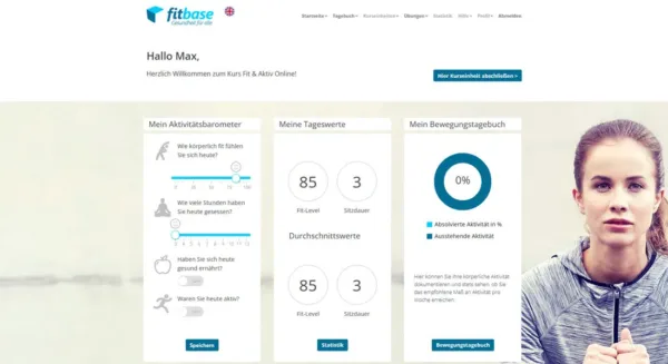 Screenshot aus der fitbase Kursumgebung