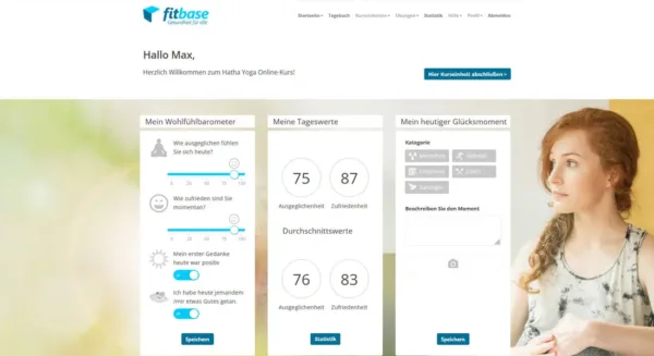 hatha-yoga-plattform Screenshot von der fitbase Kursumgebung