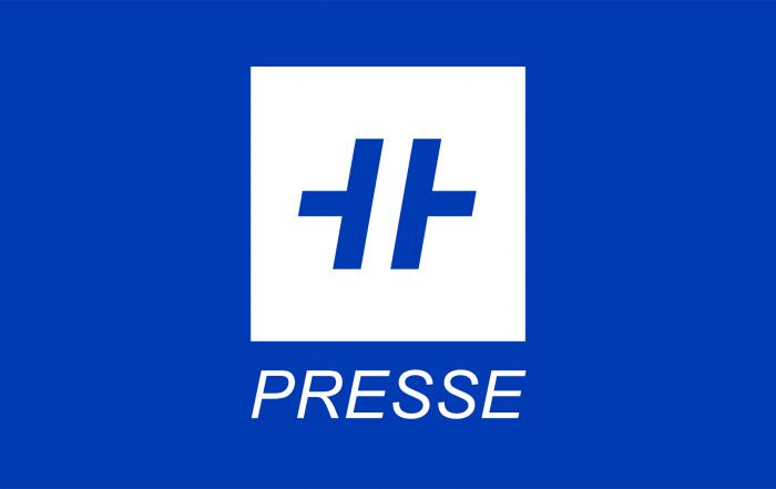Die Hansefit Bildmarke auf blauem Hintergrund