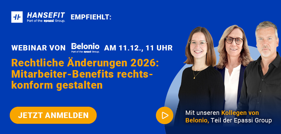 Ein Pop Up Banner von einem Webinar gemeinsam mit Belonio am 11.12. um 11 Uhr.