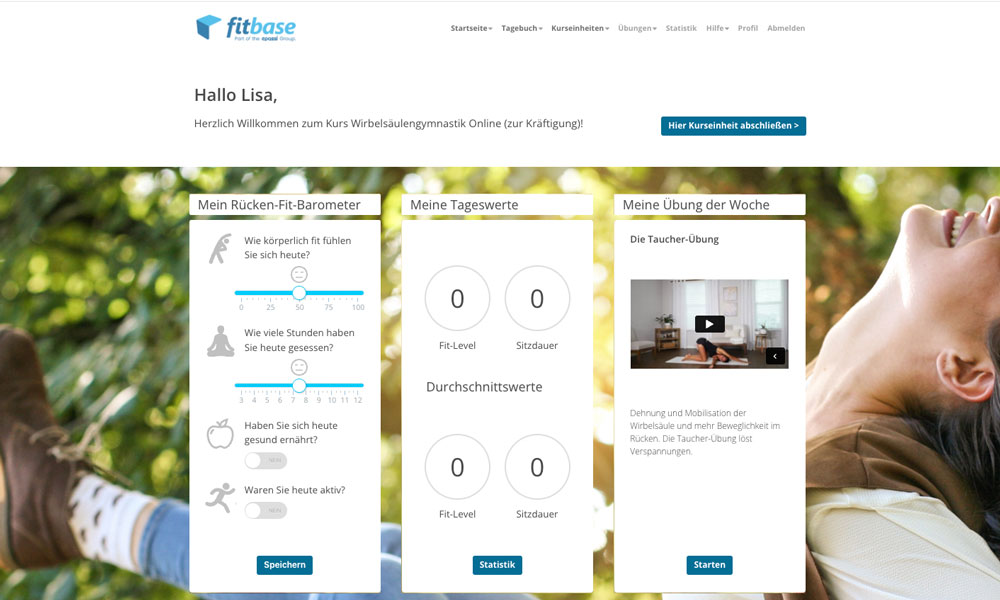 Dashboard Wirbelsäulengymnastik
