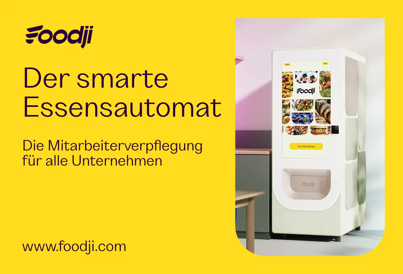 Infobild über Foodji und den smarten Essensautomaten.